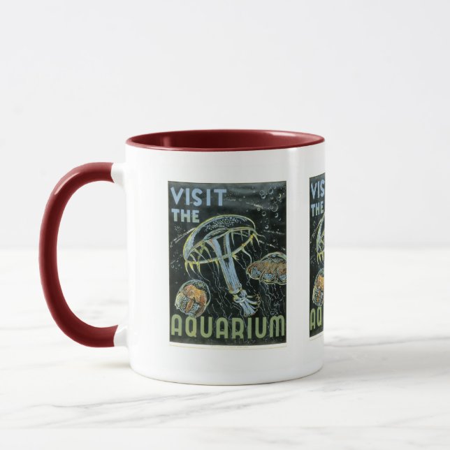 Visit the Aquarium - WPA Poster - Mug (Left)