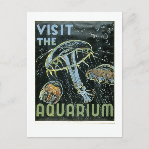 Visit the Aquarium _ WPA Poster _ Postcard