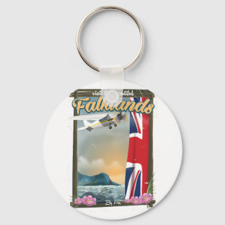 Visit the Beautiful Falklands travel poster Keychain
