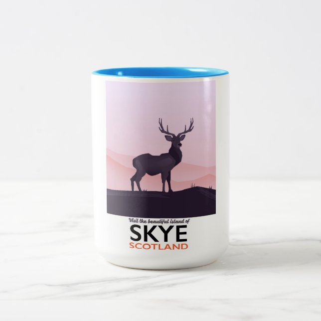 Visit the Beautiful Island of Skye Two-Tone Coffee Mug (Center)