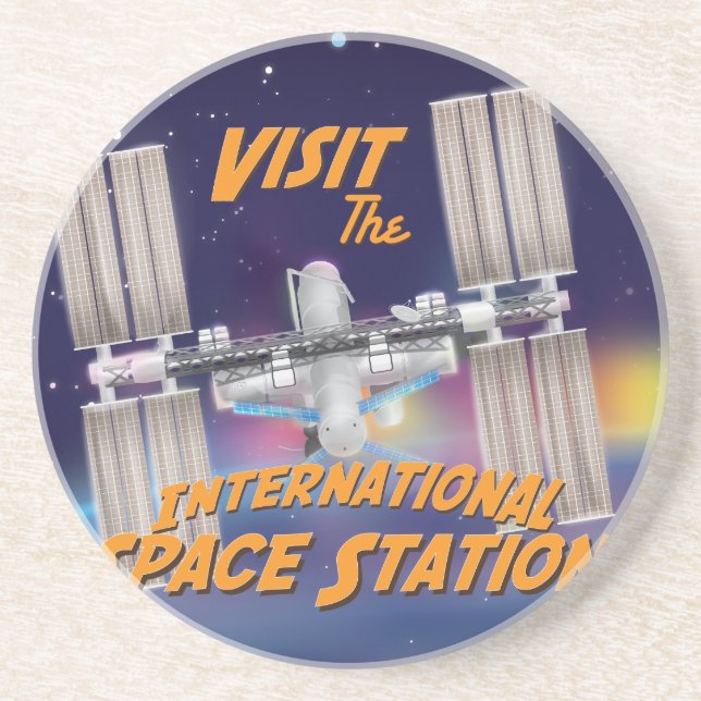 Visit the International Space Station Sandstone Coaster (Front)