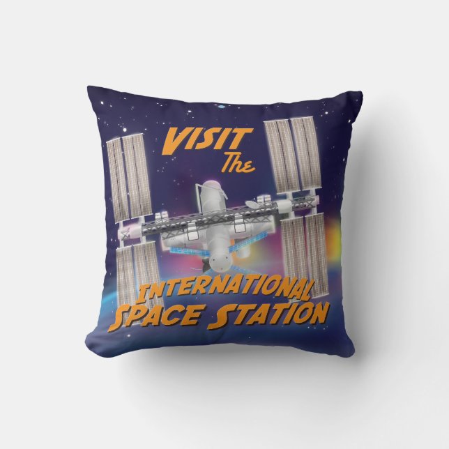 Visit the International Space Station Throw Pillow (Front)