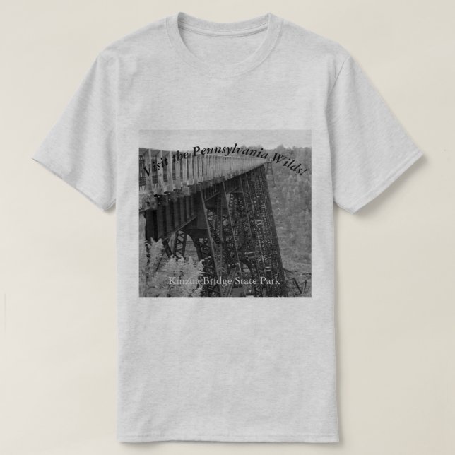 Visit the PA Wilds Souvenir Kinzua Bridge T-Shirt (Design Front)