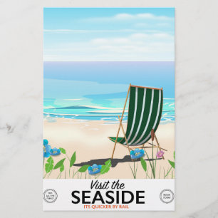 Visit the Seaside vintage travel poster Stationery