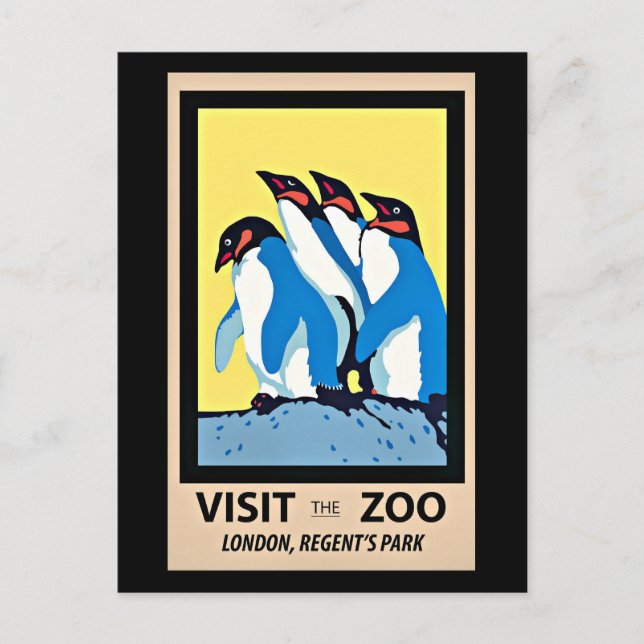 Visit the Zoo, London, Regent's Park Postcard (Front)