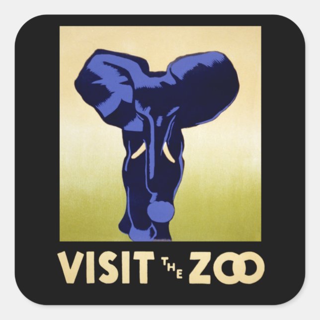 Visit The Zoo Square Sticker (Front)