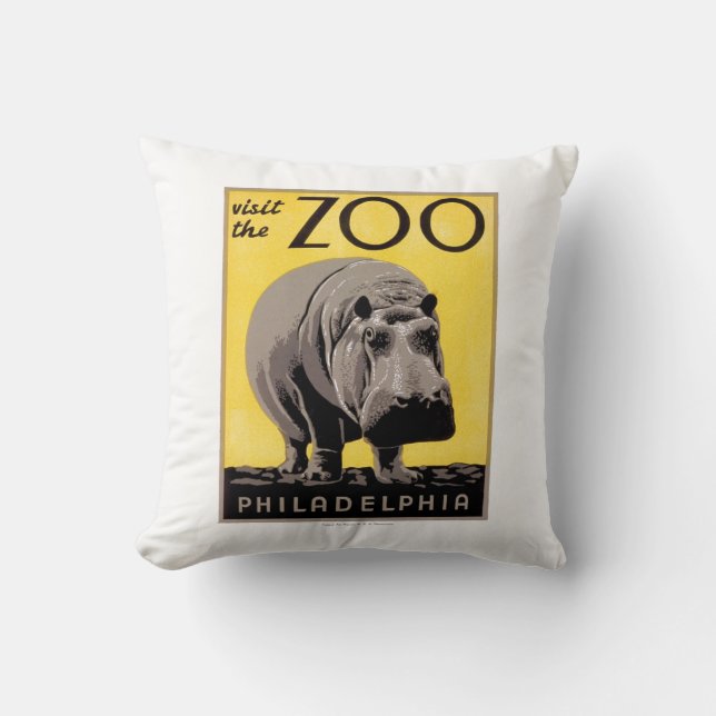 Visit The Zoo Throw Pillow (Front)