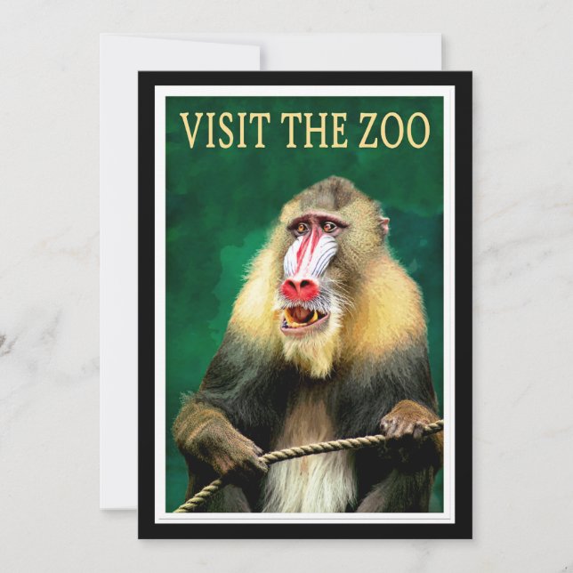 Visit the Zoo, vintage travel poster, (Front)