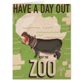 Visit The Zoo Vintage Travel Poster. (Front)