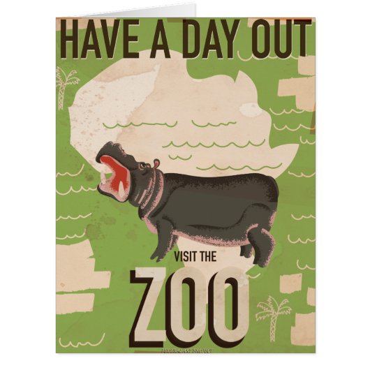 Visit The Zoo Vintage Travel Poster. (Front)