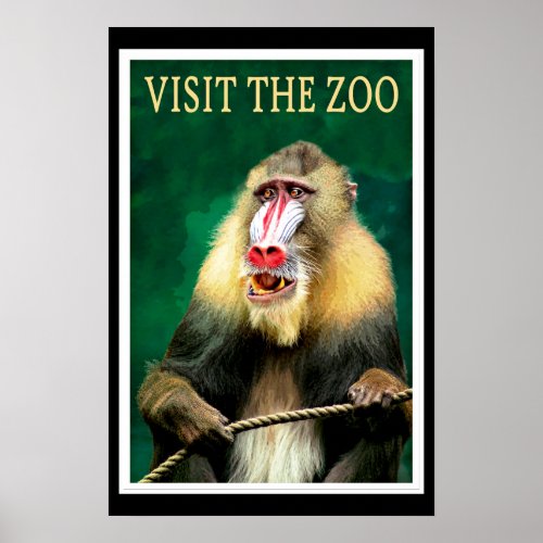 Visit the Zoo, vintage travel poster