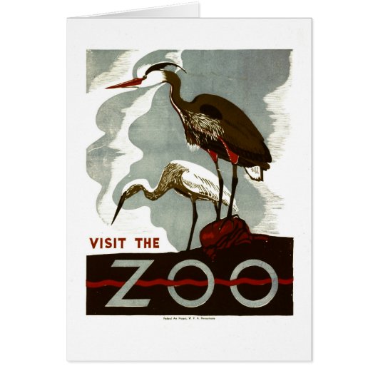 Visit the Zoo - WPA Poster - Cards (Front)