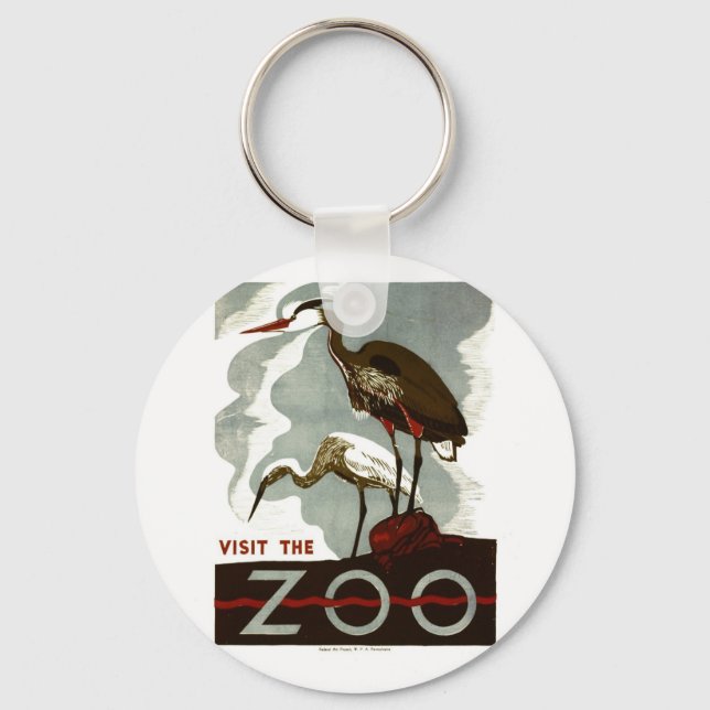 Visit the Zoo - WPA Poster - Keychain (Front)
