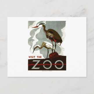 Visit the Zoo - WPA Poster - Postcard