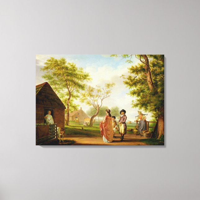 Visit to the Country Dairy Canvas Print (Front)