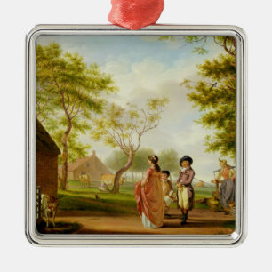 Visit to the Country Dairy Metal Ornament