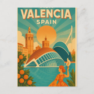 Visit Valencia, Spain – Retro Travel 2025 Postcard