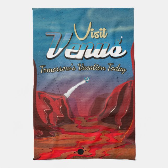 Visit Venus Vintage Poster Towel (Vertical)
