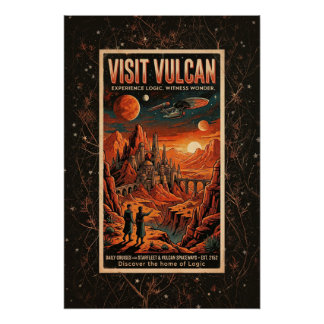 Visit Vulcan - Retro Galactic Travel Poster