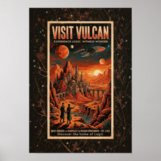 Visit Vulcan - Retro Galactic Travel Poster