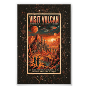Visit Vulcan - Retro Galactic Travel Poster