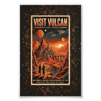 Visit Vulcan - Retro Galactic Travel Poster