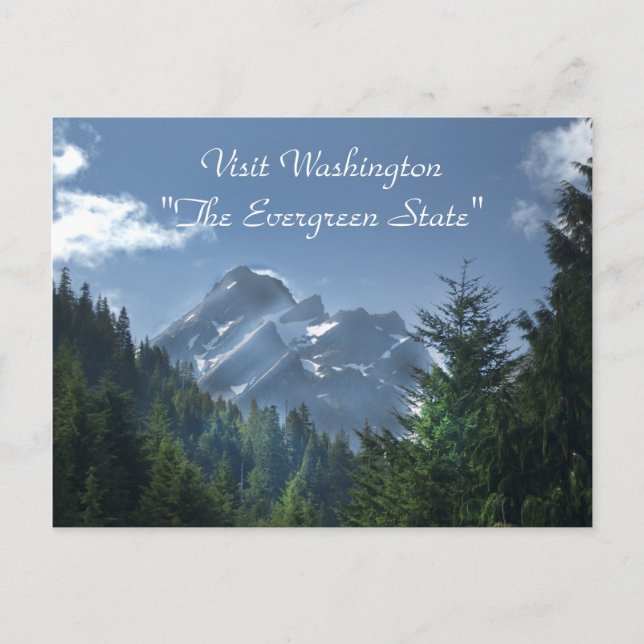 Visit Washington "The Evergreen State" Postcard (Front)