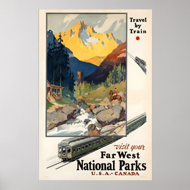 Visit Your Far West National Parks USA Canada Poster (Front)