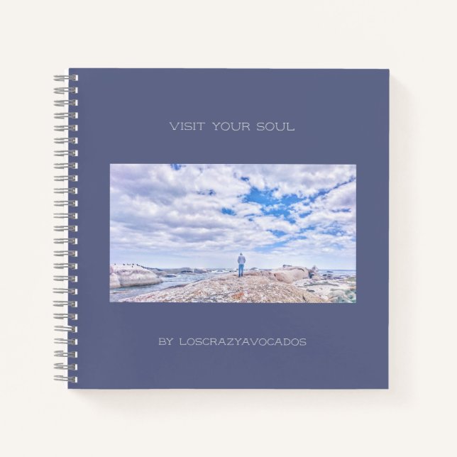 Visit Your Soul Ocean Sea View Man Figure Notebook (Front)