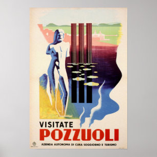 VISITATE POZZUOLI Rome Naples Italy Vintage ENIT Poster
