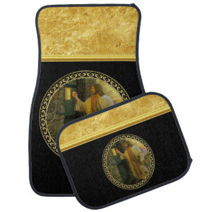 Visitation at Dawn Jesus Knocking on a Rustic Door Car Mat