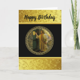 Visitation at Dawn Jesus Knocking on a Rustic Door Card