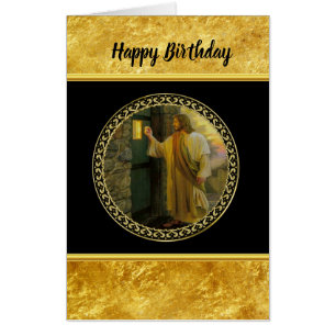 Visitation at Dawn Jesus Knocking on a Rustic Door Card
