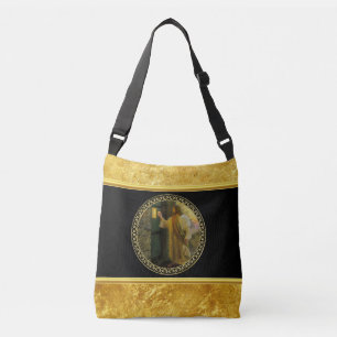 Visitation at Dawn Jesus Knocking on a Rustic Door Crossbody Bag