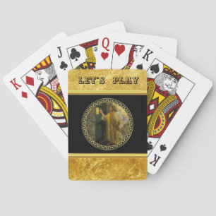 Visitation at Dawn Jesus Knocking on a Rustic Door Poker Cards