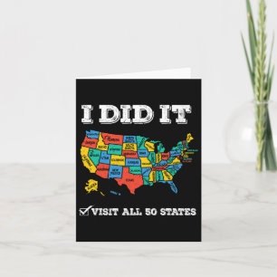 Visited All 50 States Card