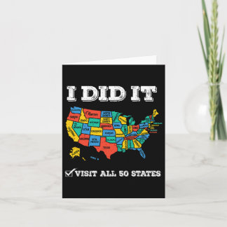 Visited All 50 States Card