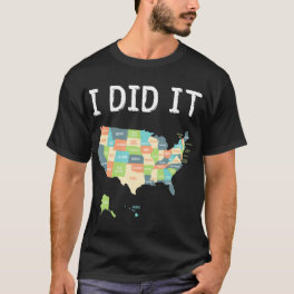 Visited all 50 states gift, USA map gift for trave T-Shirt