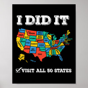 Visited All 50 States Poster