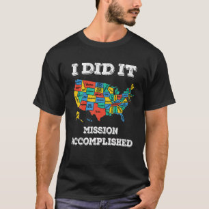 Visited all 50 states USA map for travel champion T-Shirt