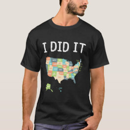 Visited All 50 States Usa Map For Travel T-Shirt