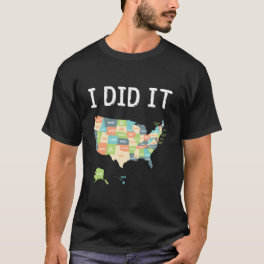 Visited All 50 States Usa Map For Travel T-Shirt