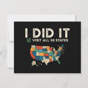 Visited All 50 US States - USA Map Travel - Visit 