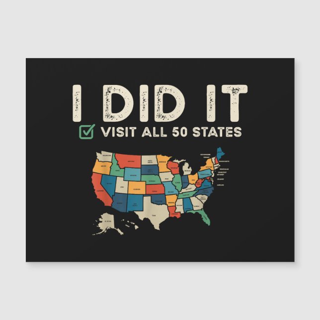 Visited All 50 US States - USA Map Travel - Visit  (Front)