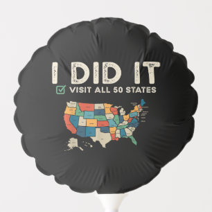 Visited All 50 US States - USA Map Travel - Visit Balloon