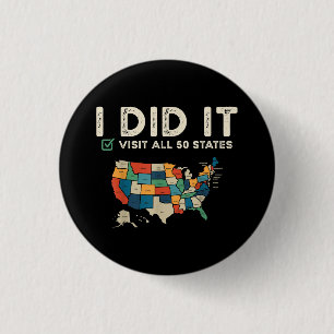 Visited All 50 US States - USA Map Travel - Visit Button