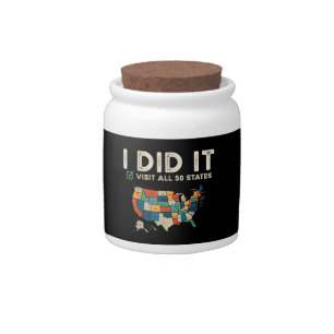 Visited All 50 US States - USA Map Travel - Visit Candy Jar