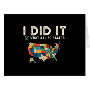 Visited All 50 US States - USA Map Travel - Visit  Card