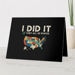 Visited All 50 US States - USA Map Travel - Visit  Card