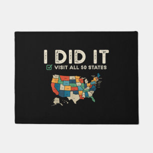 Visited All 50 US States - USA Map Travel - Visit  Doormat